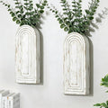 Handmade Wooden Wall Vases Set of 2 by Unknown