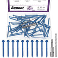 Swpeet 52Pcs 3/16" x 2-1/4" Slotted Hex Washer Head Concrete Screws Anchor by Swpeet