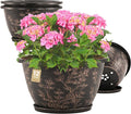 12-inch-Flower-Pots-Outdoor-Indoor, 4 Pack Plastic Planter Pots by FlowyypoPlantPot
