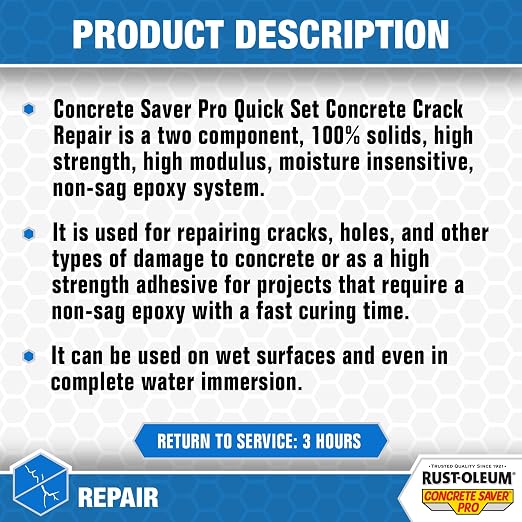 Rust-Oleum Concrete Crack Repair, Limestone | 8.6oz quick-set concrete crack - Image 4