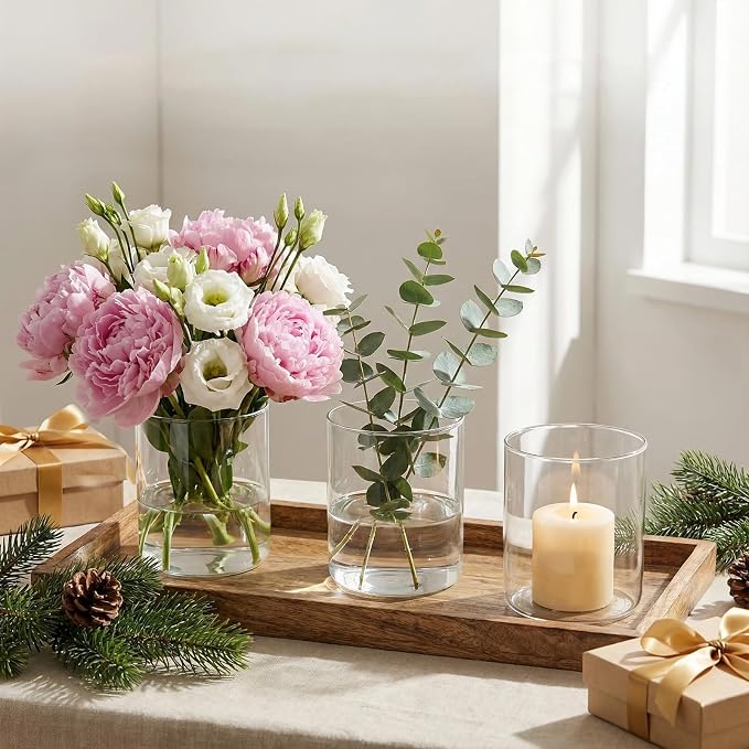 16 Pcs Glass Cylinder Bud Vases - Image 6