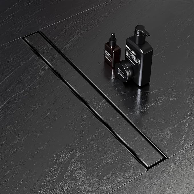 EXF Linear Shower Drain 12 Inch Matte Black by EXF