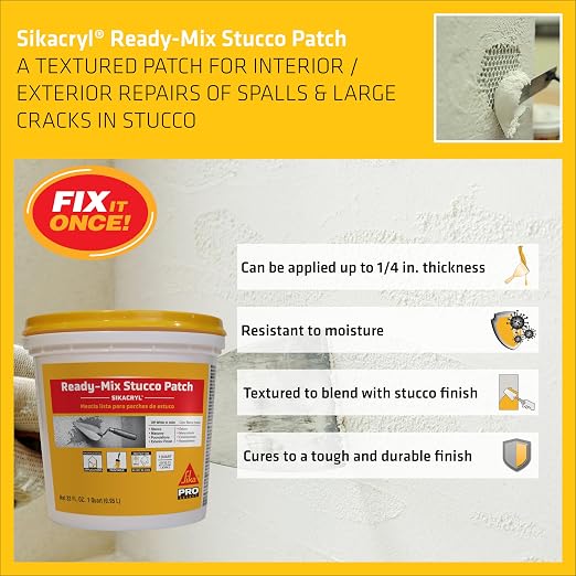 SIKA Sikacryl Stucco Repair, Ready-Mix Stucco Patch - Image 3