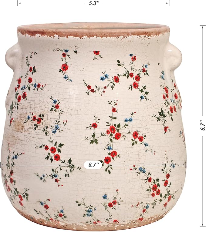 Shabby Chic Vase & Flower Pot - Image 3