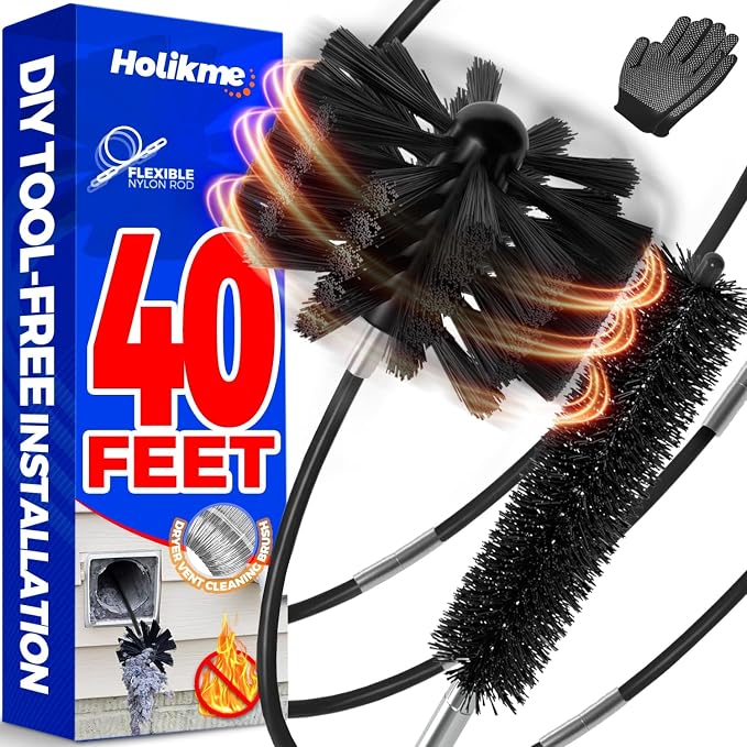 Holikme Dryer Vent Cleaner Kit - 40Ft Flexible Lint Brush by Holikme