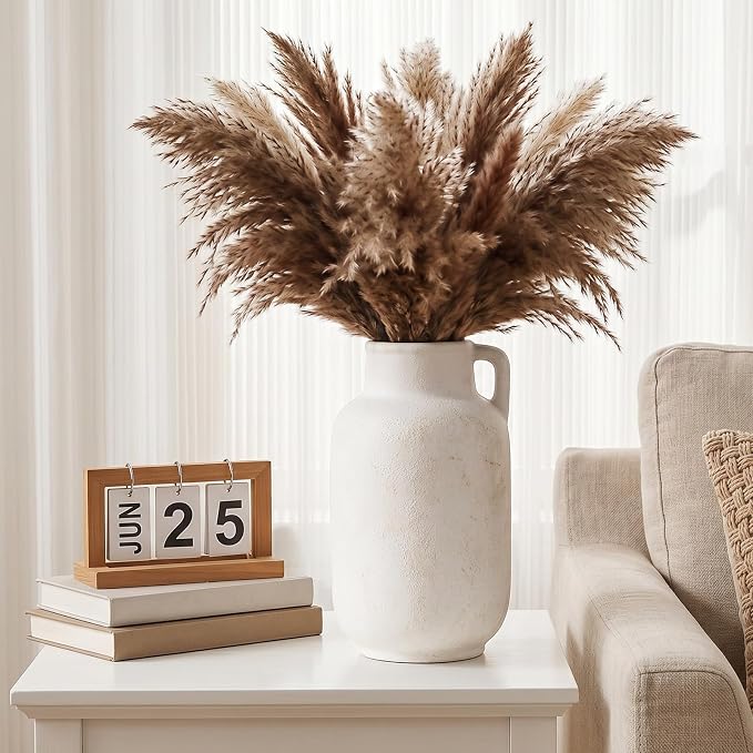 Ceramic Flower Vase, 9.3in Farmhouse Table Rustic Vases, Small Flower - Image 4