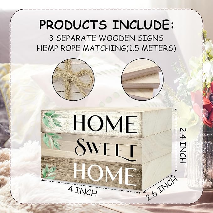 Mini Decorative Books For Home Decor, Small Wood Book Stack For Table Decor - Image 6