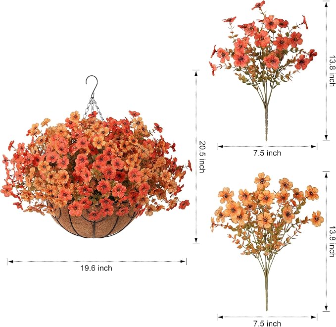 Artificial Flowers with Hanging Basket Planter - Image 4