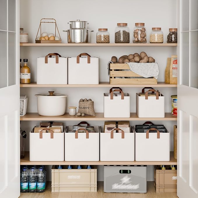 StorageWorks Fabric Storage Bins, Linen Closet Organizers, Metal Frame - Image 3