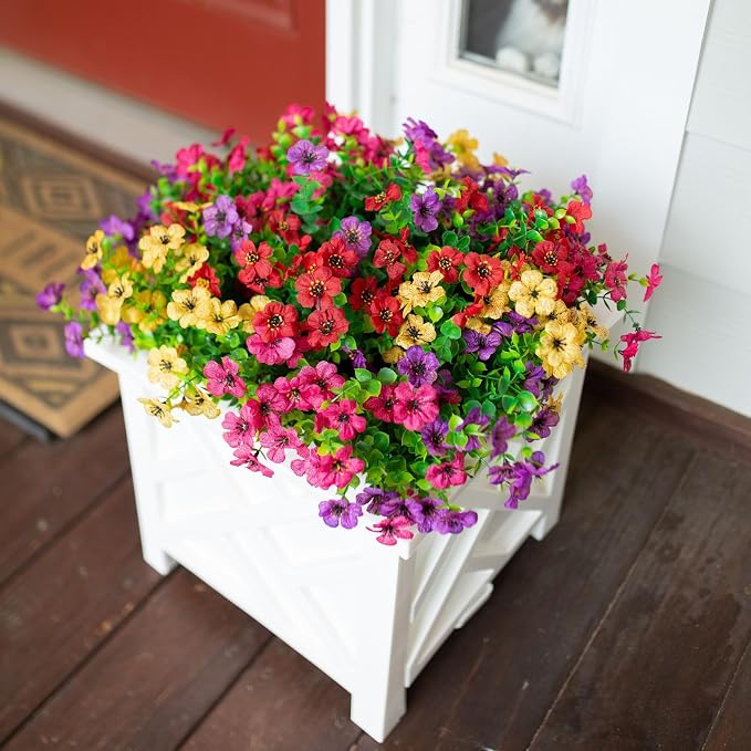 florisso Artificial Flowers for Outdoors Daisy 12 Bundles for Home Decor | Faux - Image 5