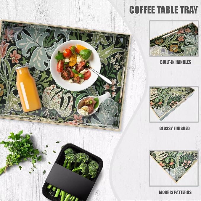 Spsyrine Serving Tray with Handles, Plastic Decorative Tray - Image 4