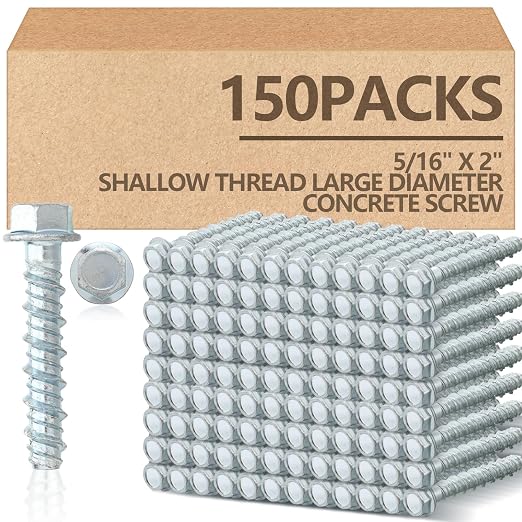 Tandefio 150 Pack 5/16 x 2 Concrete Anchors and Screw Kits Galvanized | Large by Tandefio