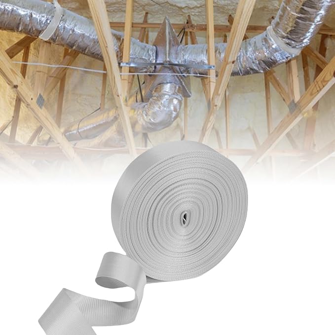 Heavy Duty Duct Strap – 1.95 in x 49 ft Grey Nylon Strapping by Unknown
