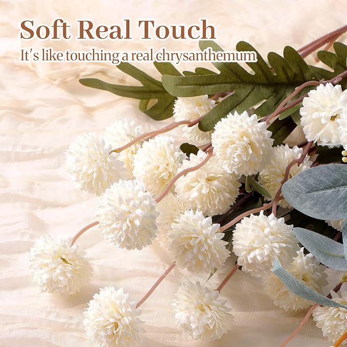 Alupssuc 16Pcs Faux Silk Mums Artificial Flowers - Image 8