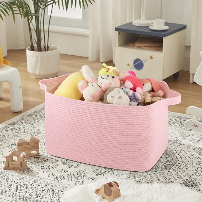 OIASKET 95L Extra Large Blanket Basket, Rectangle Nursery Blanket Storage - Image 5