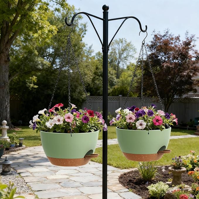 UOUZ 13 Inch 2 Pack Large Self Watering Hanging Planters - Image 4
