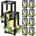 Hushee 30 Pcs Wooden Wedding Lantern Centerpiece Candles Wreaths Set, LED by Hushee