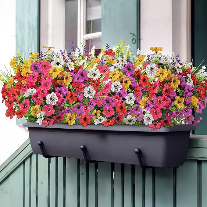 AGIRL Artificial Flowers Outdoor UV Resistant Fake Plant Garden Patio Decor | - Image 4