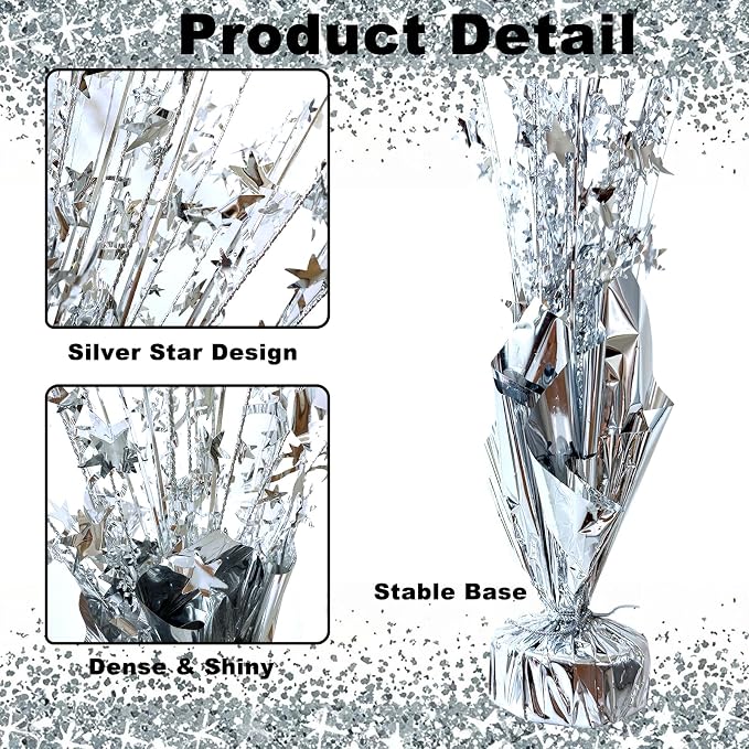 12 Pcs Metallic Foil Spray Centerpiece Party Star Table Decoration Brust - Image 6