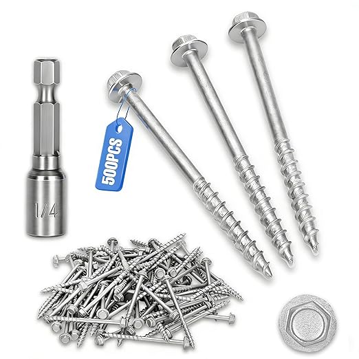 Mech.Galv.#9 x 2-1/2" Joist Hanger Screws-500 Qty, 9212R500 Hurricane Screws | by CableRailing