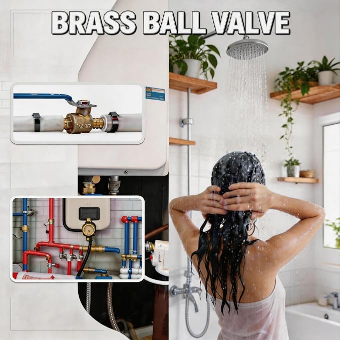 ‌VANCOCO PEX A Ball Valve 3/4", Lead-Free Brass PEX Shut Off Valve 3/4 inch - Image 7