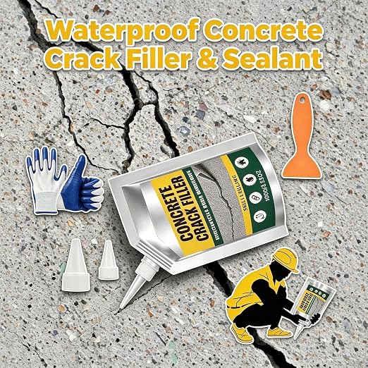 Waterproof Concrete Crack Filler & Sealant, Heavy Duty Concrete Crack Repair - Image 2