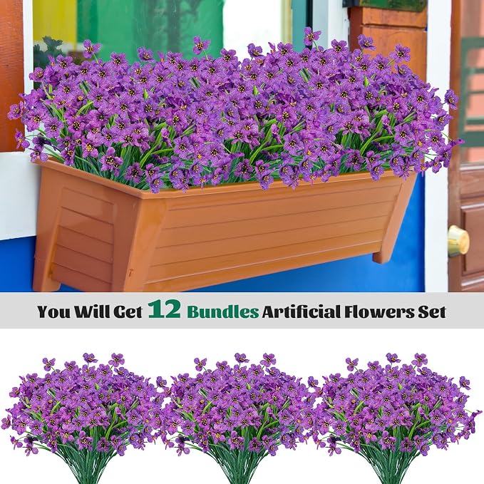 Lnoicy 12 Pcs Artificial Flowers - Image 3
