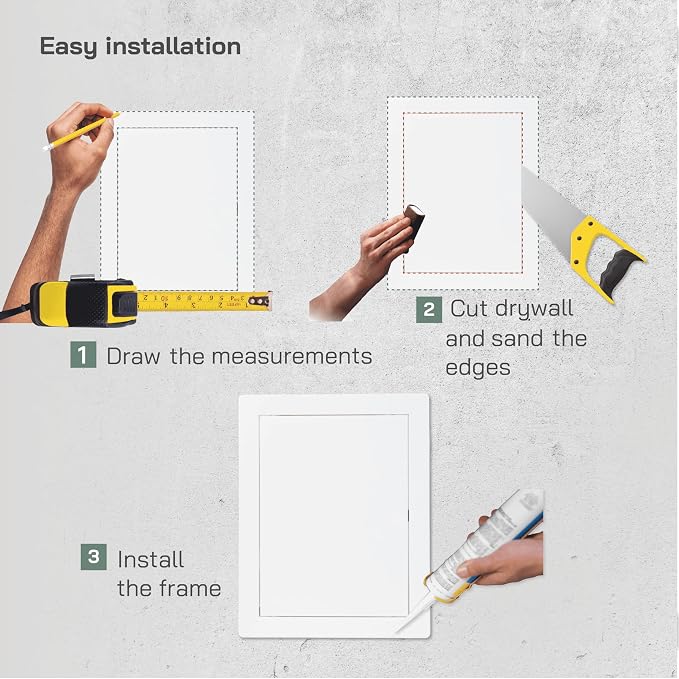 Vent Systems 6" x 8" Push-to-Open ABS Access Door – White Plastic Access Panel - Image 5