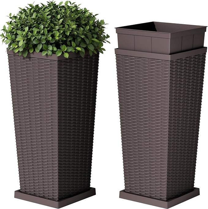 Devoko Resin 24'' Tall Planters by DEVOKO