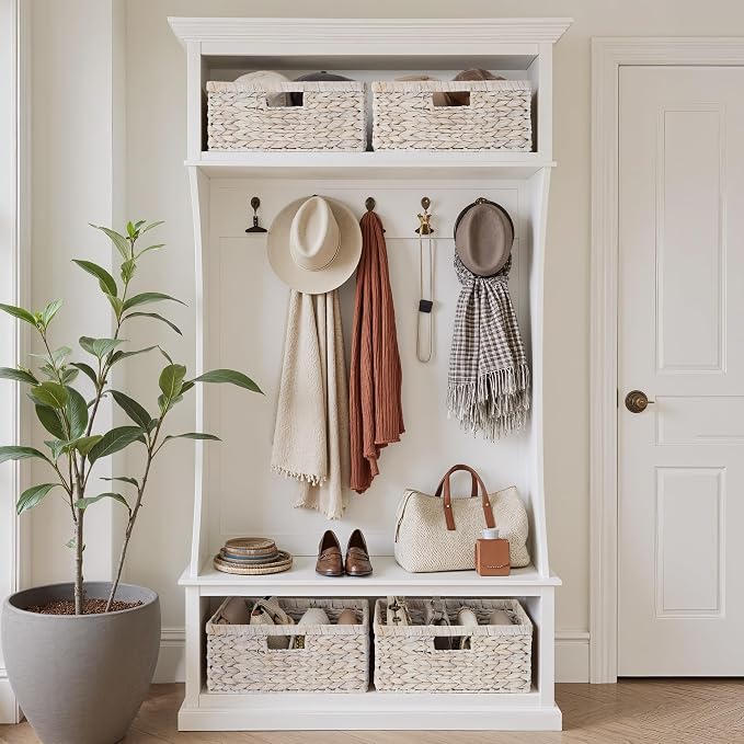StorageWorks Pantry Baskets, Water Hyacinth White Wicker Baskets, Pantry - Image 5