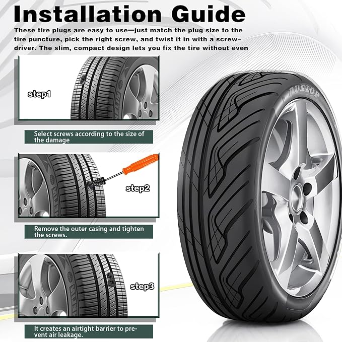 80Pcs Tire Repair Rubber Nails Kit - Image 4