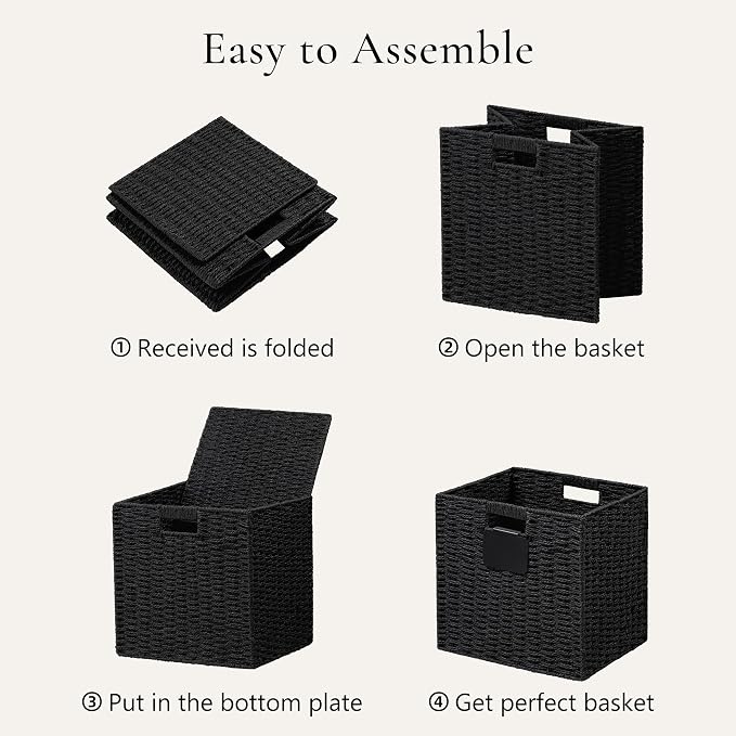 UBBCARE 4 Pack Wicker Basket, 10.5×10.5 Storage Cubes - Image 7