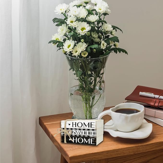 Mini Decorative Books For Home Decor, Small Wood Book Stack For Table Decor - Image 5