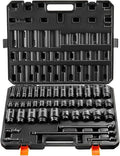 VEVOR Impact Socket Set 1/2" Socket Set 43 Piece Deep & Shallow SAE 3/8" to by VEVOR