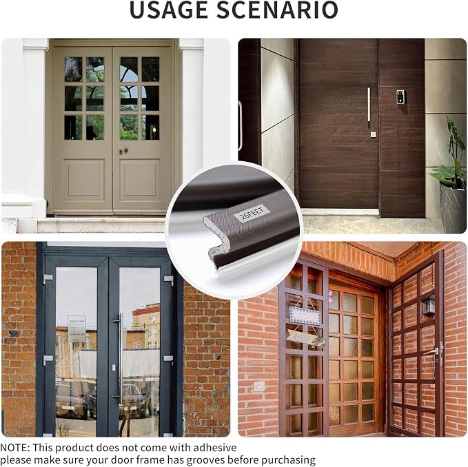 40FT Weather Stripping Door Seal, V-Shaped Q Foam, Door Weather Stripping - Image 5