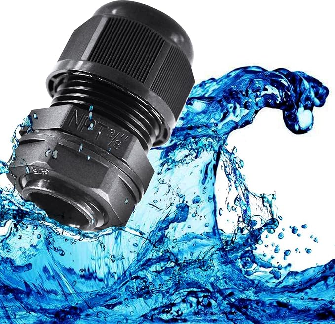 XHF 10 Pcs 3/8" IP68 Strain Relief Nylon Cord Grip Waterproof NPT Cable Glands - Image 7