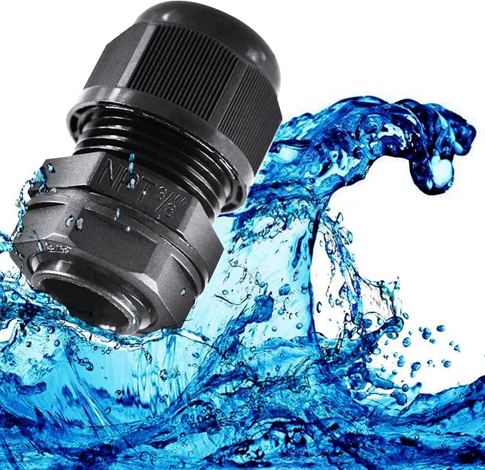 XHF 2 Pcs 3/4" IP68 Strain Relief Nylon Cord Grip NPT Cable Glands Adjustable - Image 5