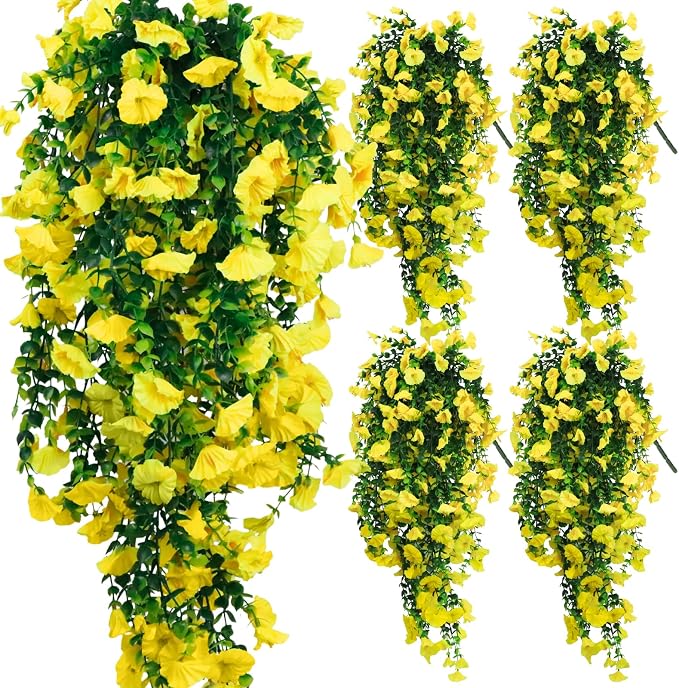 4-Pack Fake Hanging Plants, Faux Hanging Plant Artificial Greenery by Unknown