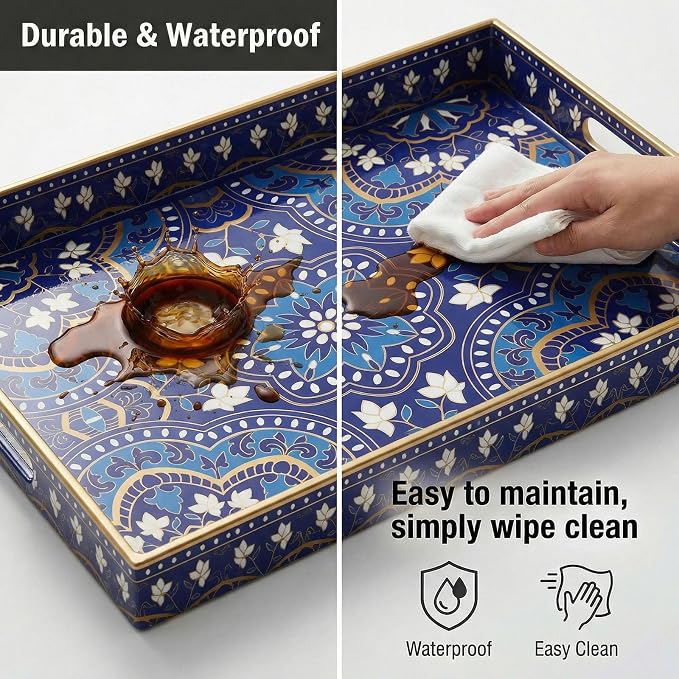 Decorative Serving Tray with Handles - Image 6