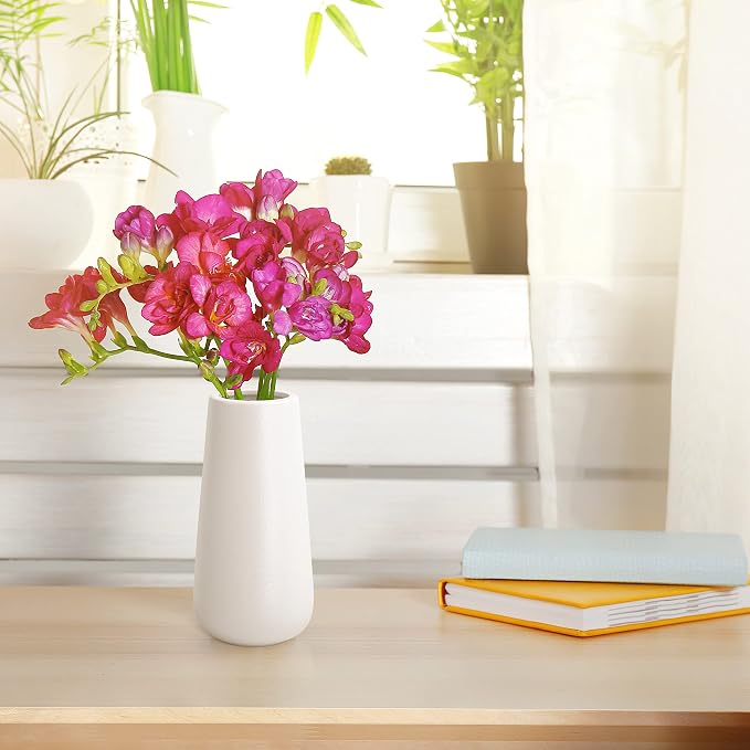 D'vine Dev 8 Inch Ceramic Flower Vase Textured Finishing, Minimalist Design - Image 5