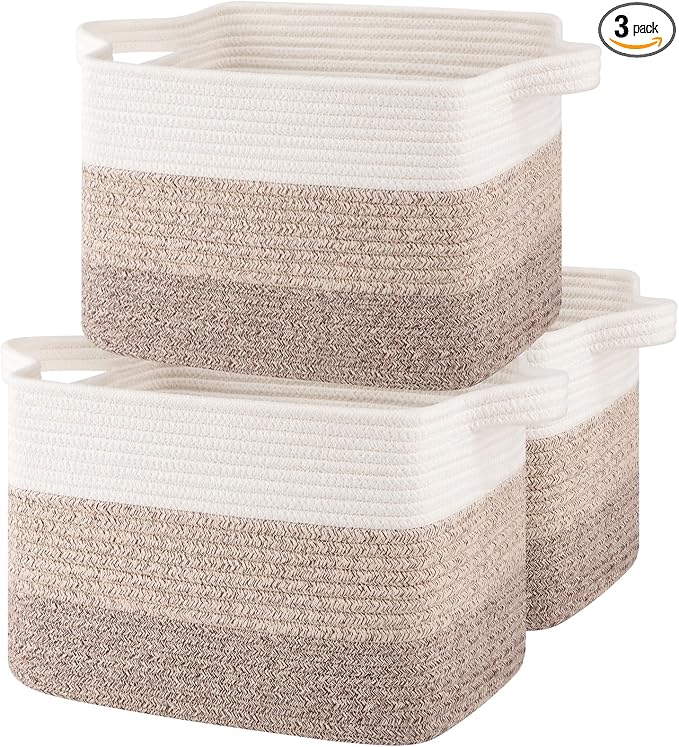 OIASKET Storage Baskets for Organizing, Woven Baskets for Shelves, Rectangle by OIASKET