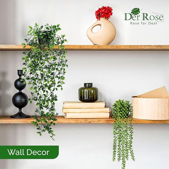 Der Rose 6Pcs Fake Plants Artificial Hanging Vines - Image 2