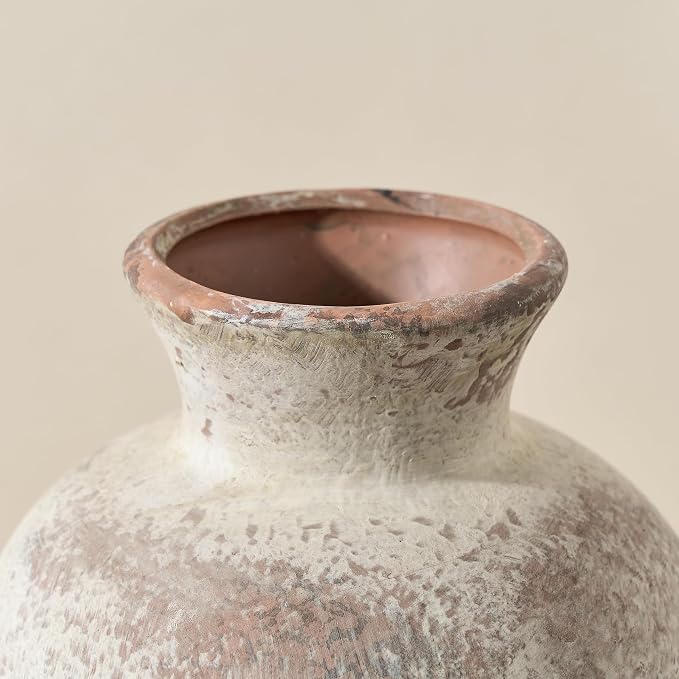 7.2" Ceramic Vase for Home Decor, Decorative Terracotta Farmhouse Rustic Vases - Image 3