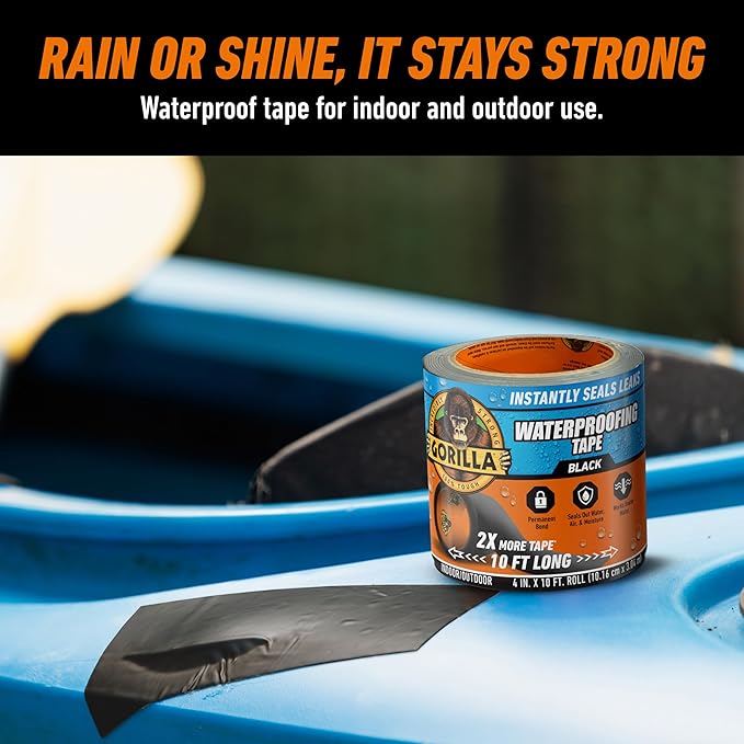 GORILLA Waterproofing Tape, Air & Moisture Barrier, Bonds Metal, Rubber & Vinyl - Image 5