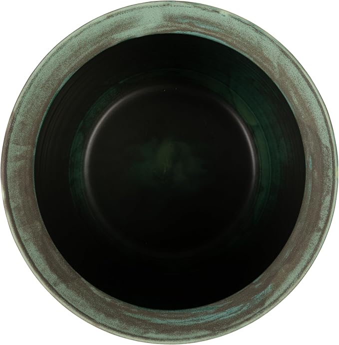 Creative Co-Op Matte Aqua Green Textured Stoneware Planter - Image 2