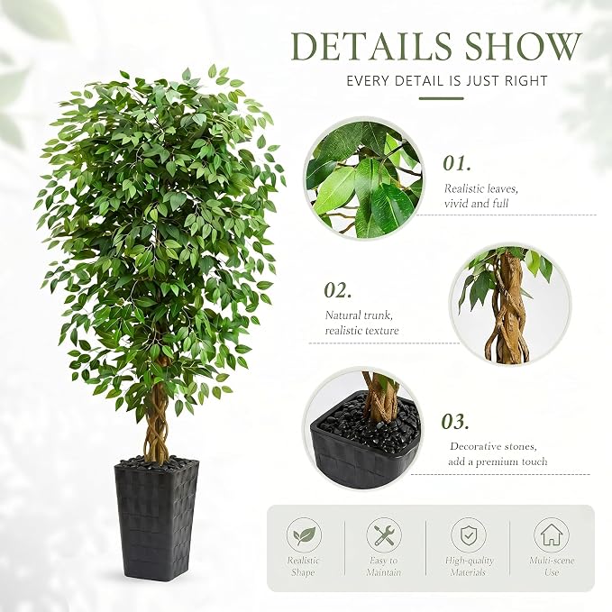 Artificial Ficus Tree 5FT Faux Floor Tree - Image 3