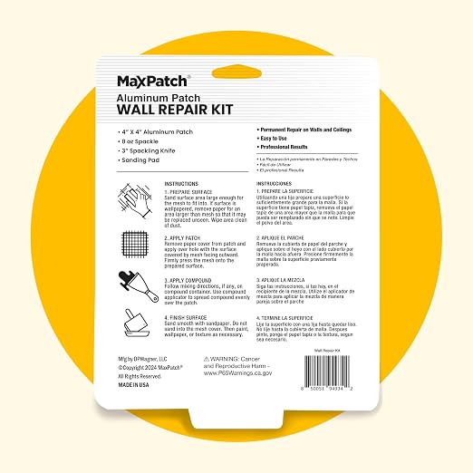 MaxPatch® Drywall Repair Kit, 4-Piece Set – Includes Self-Adhesive Aluminum - Image 6