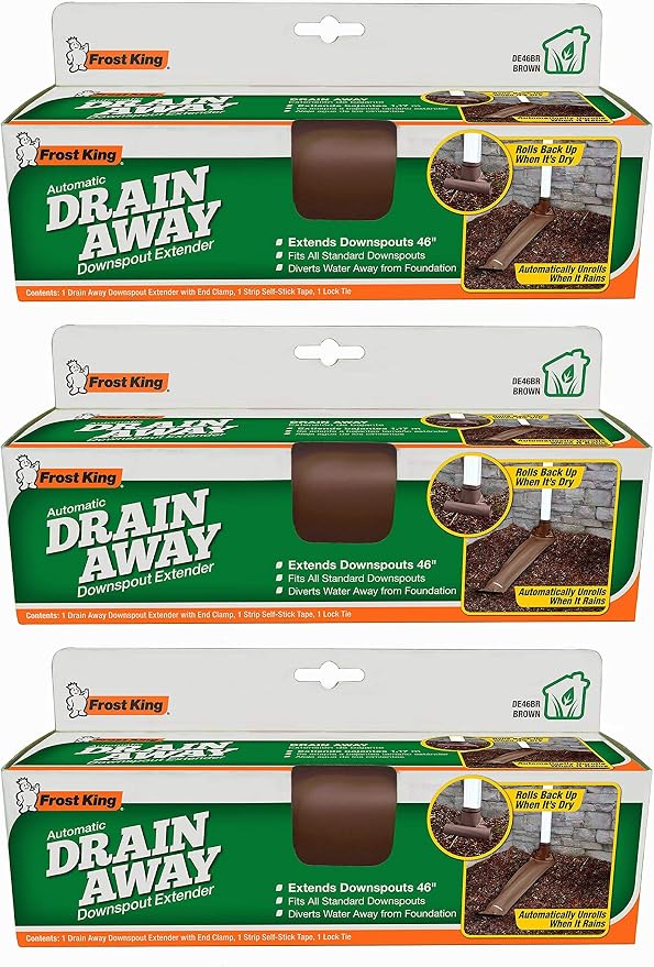 Frost King DE46BR Automatic Plastic Drain Away Downspout Extender, Extends by Thermwell+Products+Co.%2C+Inc