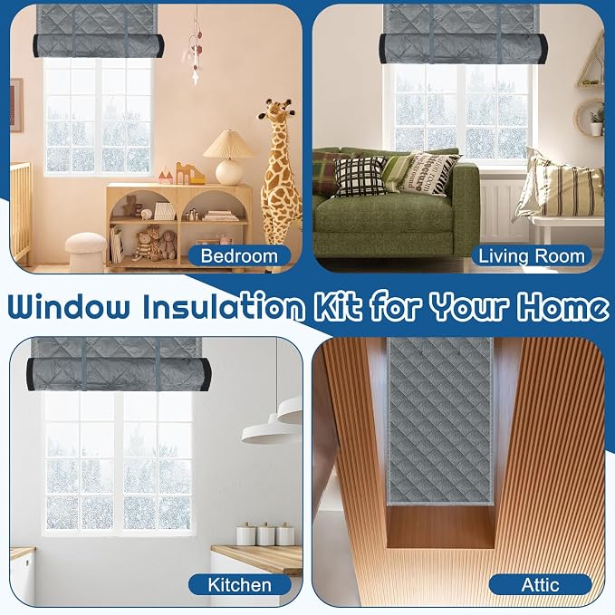 Window Insulation kit, 3-Layer Cotton Thermal Insulated Window Cover 47 Inch x - Image 6