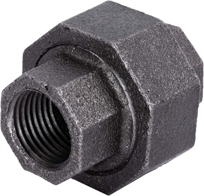1/2 Inch Union Industrial Malleable Iron Pipe Fitting 4 Pack by Pipe Decor - Image 9